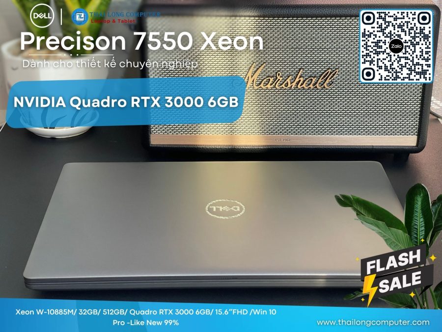 Dell Precision 7550 Xeon W-10885M Thiết kế chuyên nghiệp – Giá cực