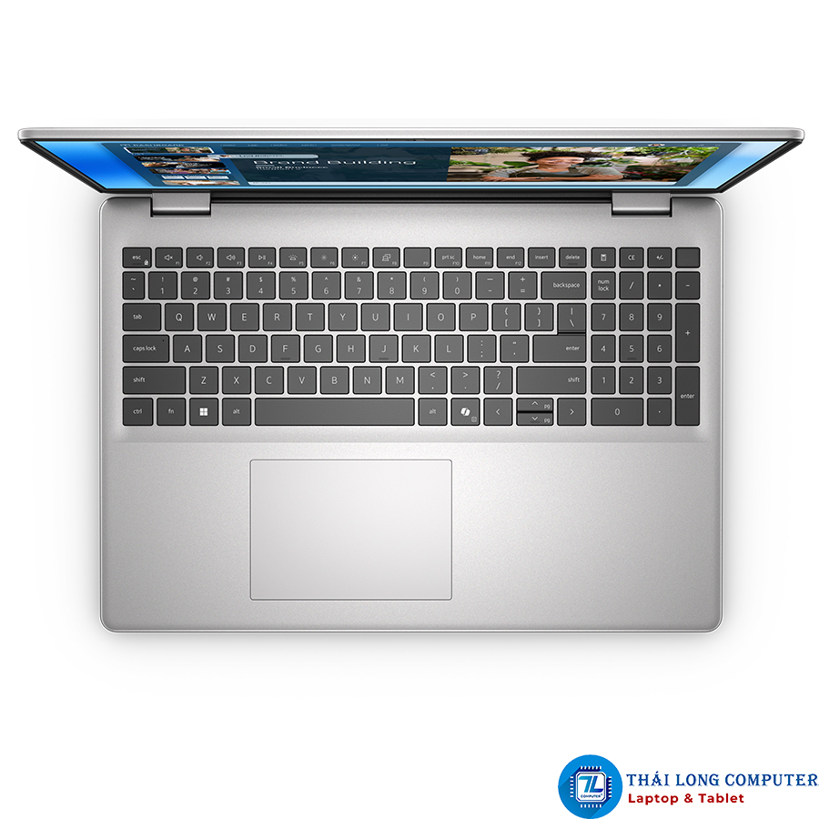 Laptop Dell DC16251 DC6C7557W1 Core 7 150U, Ram 16Gb DDR5, SSD 1TB, Nvidia Geforce MX570A 2Gb, 16.0" FHD+, Win 11 Home + Office 2024, 1 Year Pro Support - Silver - Hình ảnh 3