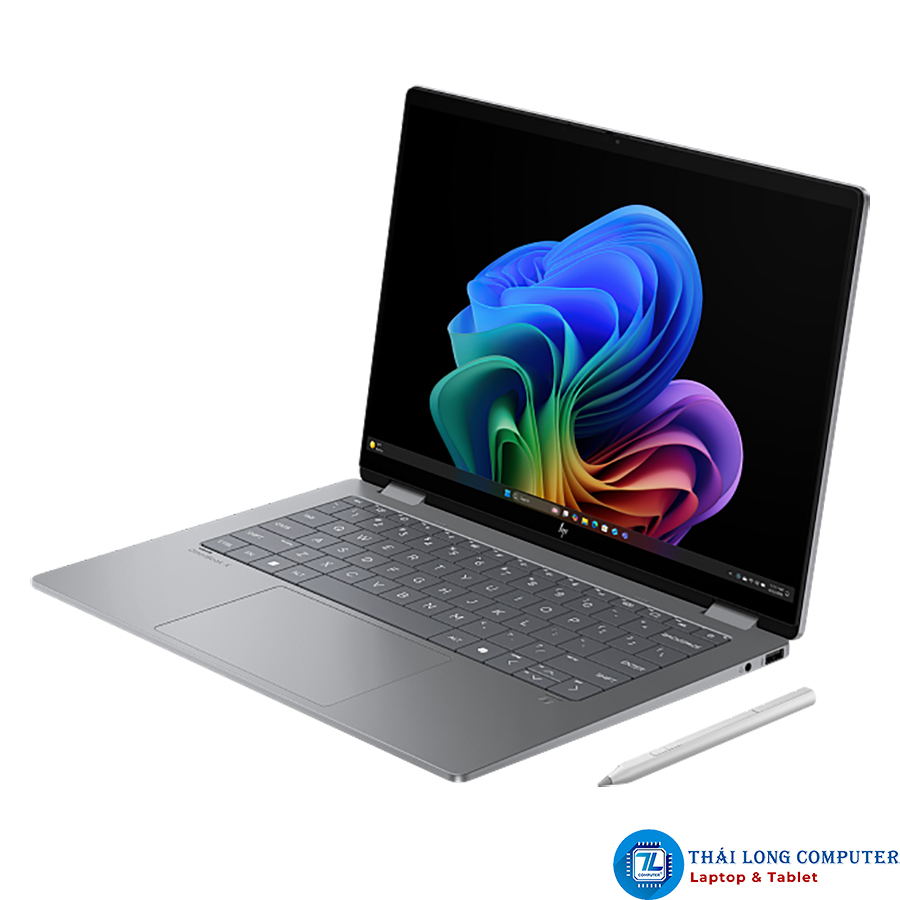 Laptop HP OmniBook X Flip 14-fk0082AU_BZ7N8PA,AMD Ryzen Al 7 350, Ram 32Gb, SSD 1TB, AMD Graphics, 14"2K Touch, Windows 11 Home, Office Home 2024 + Microsoft 365 - Silver - Hình ảnh 2